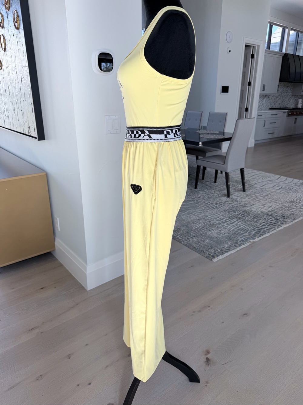 PRADA Yellow Wide-Leg Pants and matching top lounge comfy set size M - Picture 8 of 13